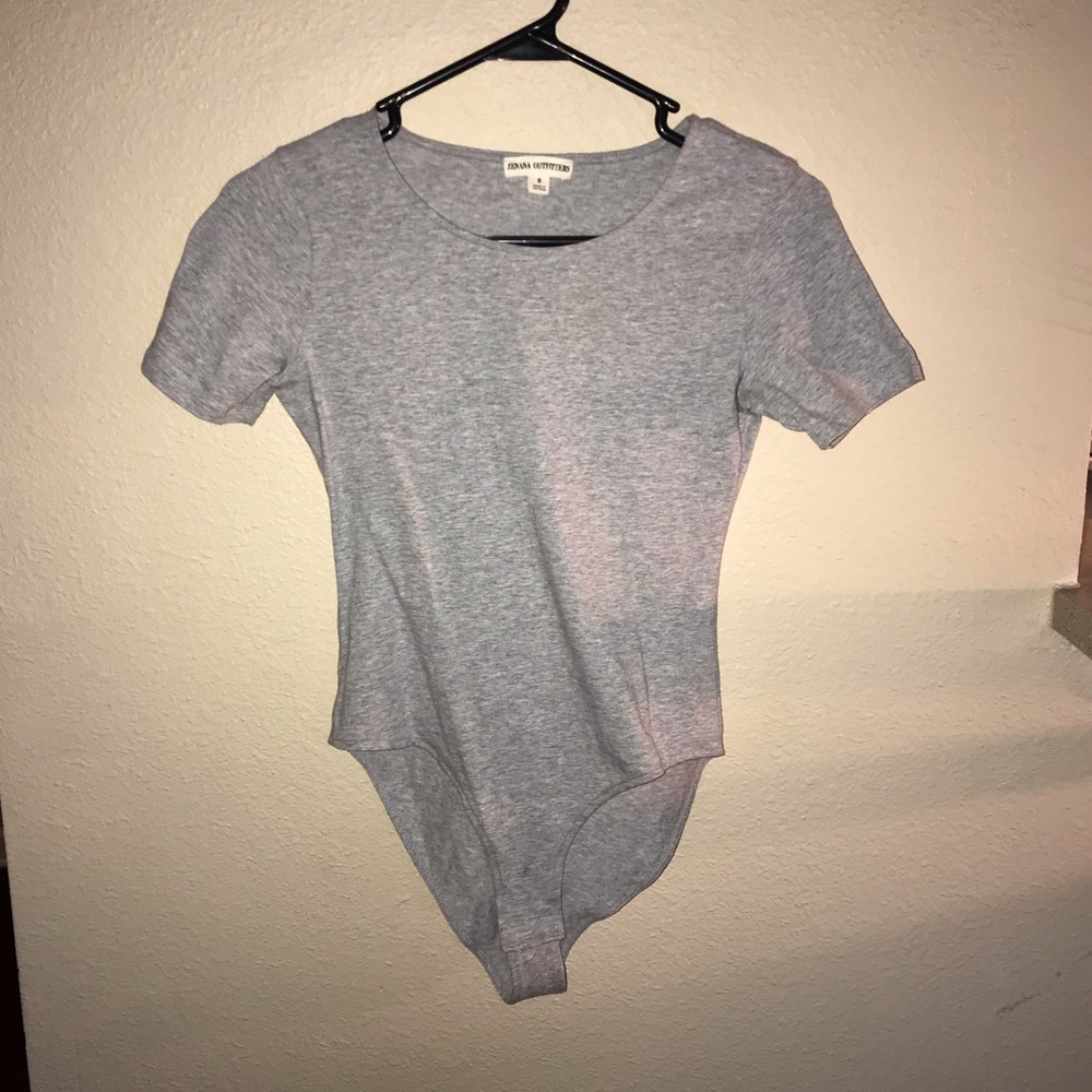 Grey body suit